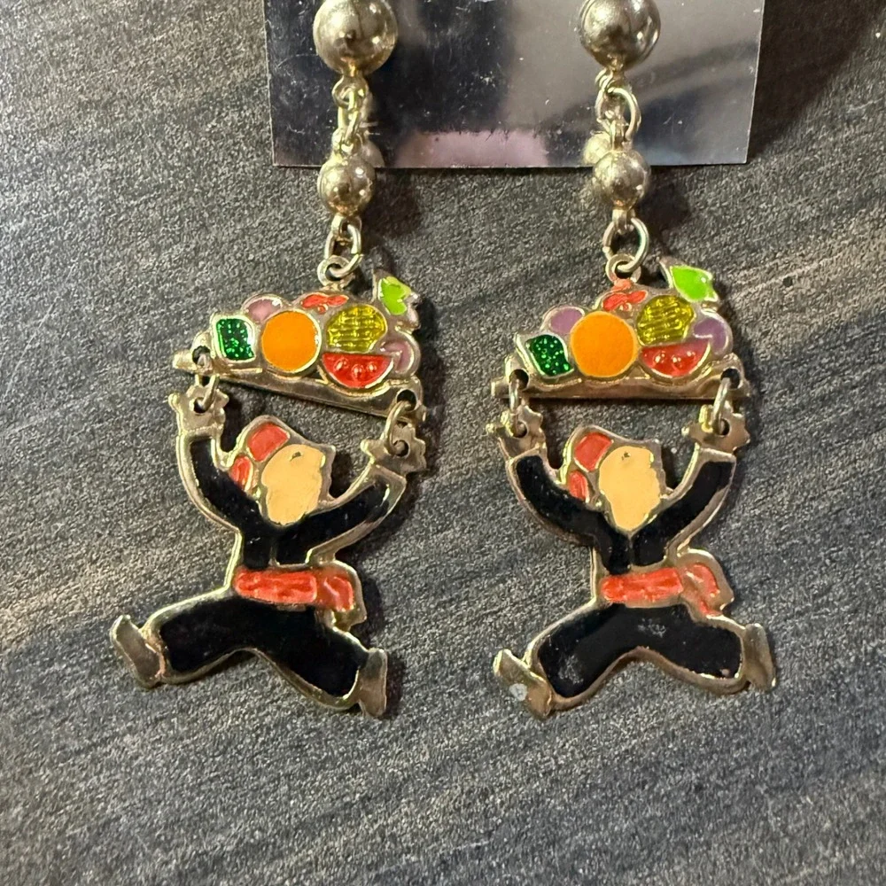Vintage Fashion Earrings Fruit Carrier‎ Dangle Drop Earrings Novelty Fun
